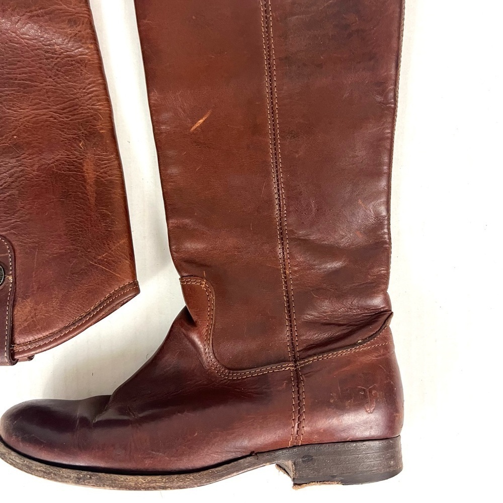 Frye Melissa Button Cognac Boots - Size 6 - Picture 3 of 11